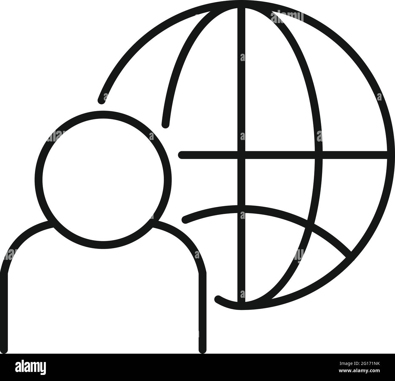 Outsource global icon, outline style Stock Vector
