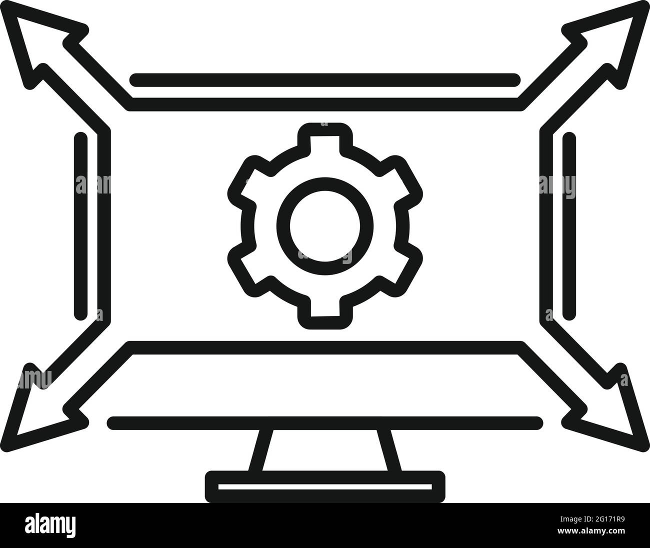 Outsource monitor icon, outline style Stock Vector Image & Art - Alamy