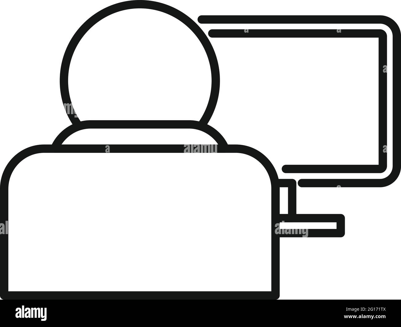 Outsource home pc icon, outline style Stock Vector
