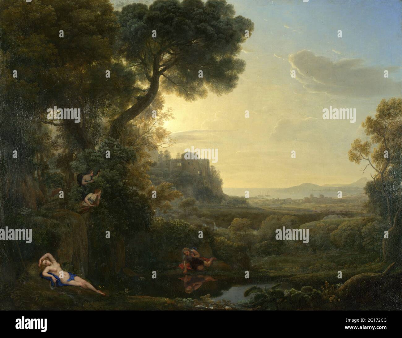 Claude Lorrain -  Landscape with Narcissus and Echo Stock Photo