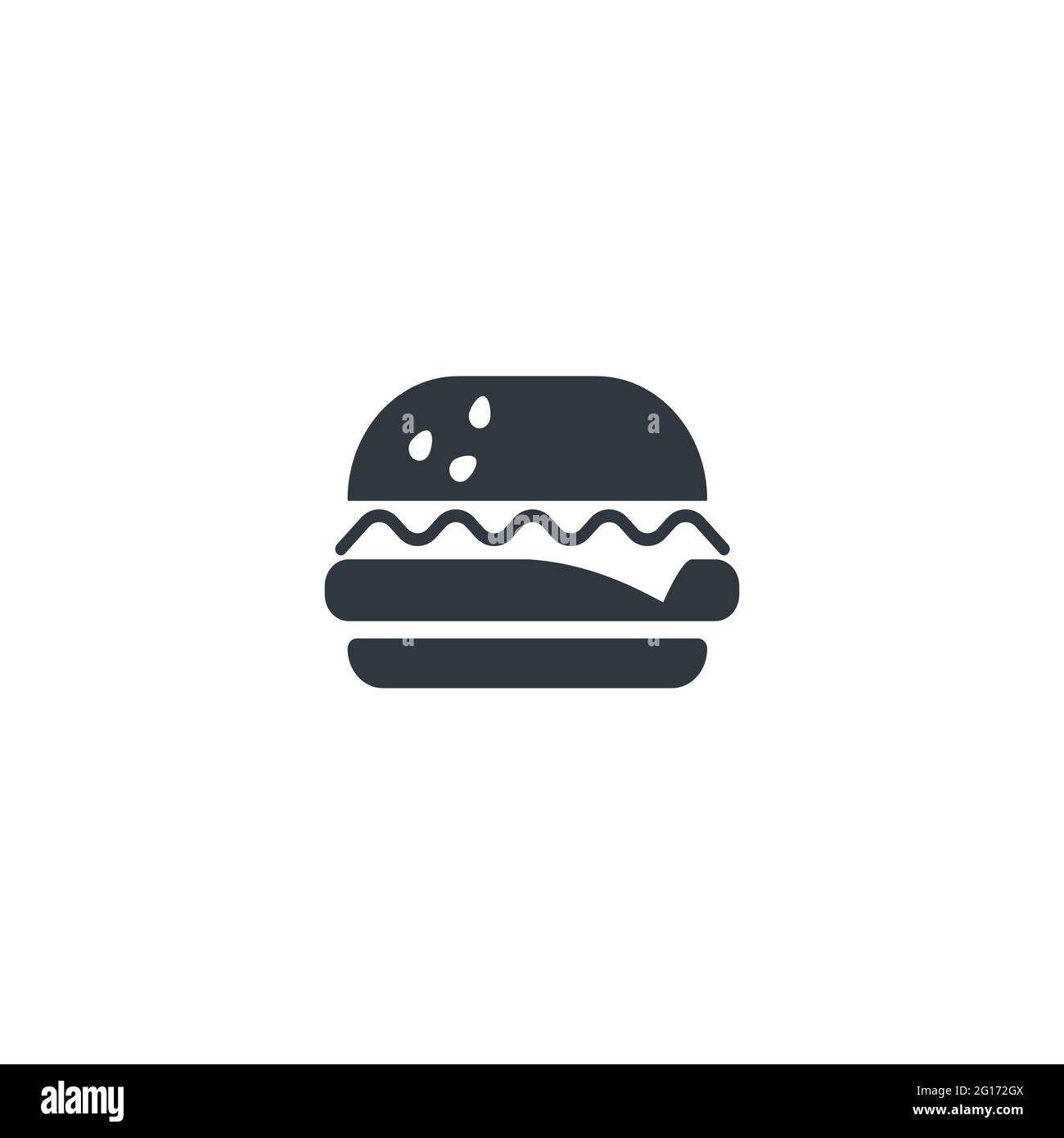 Tasty detailed burger, simple black icon on white Stock Vector Image ...