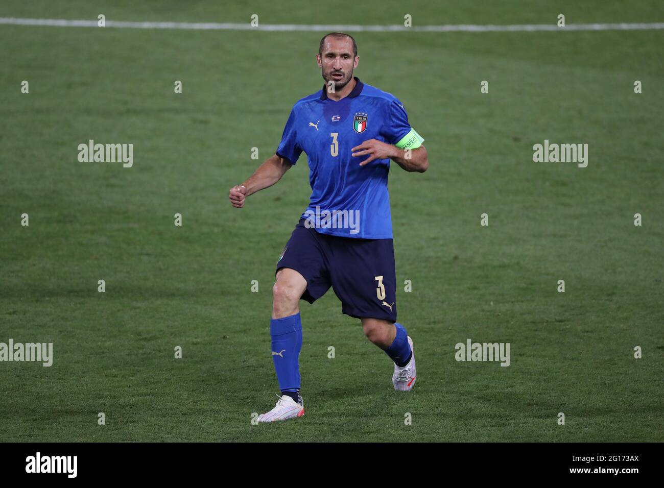 Bologna, Italy, 4th June 2021. Giorgio Chiellini of Italy during the International Football Friendly match at Stadio Dall'Ara, Bologna. Picture credit should read: Jonathan Moscrop / Sportimage Stock Photo