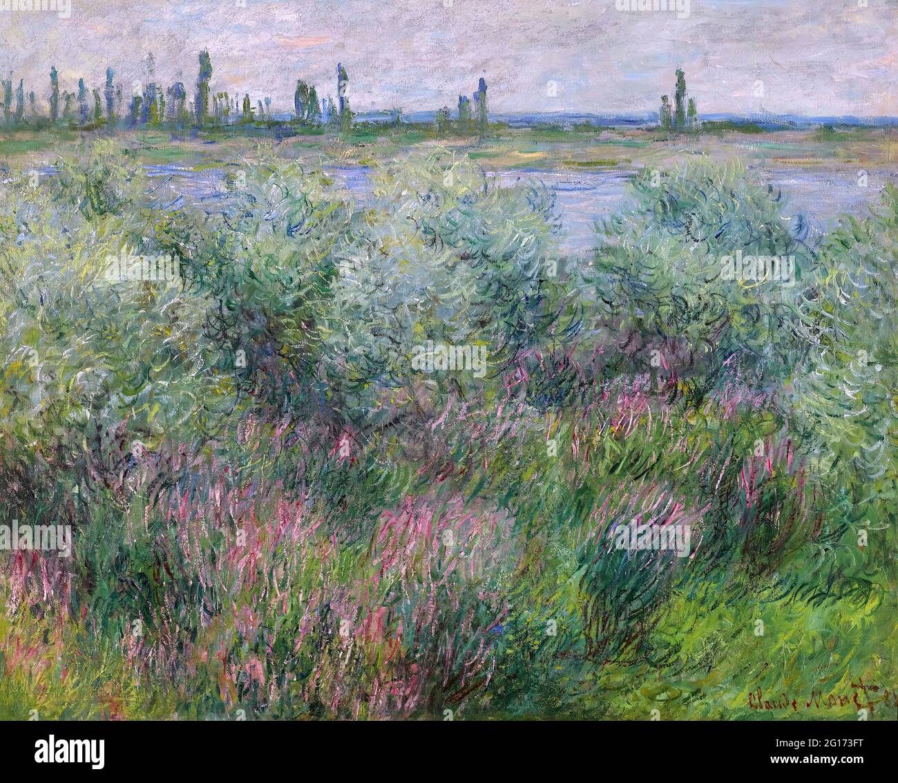 Claude Monet - Berges De La Seine Prs De Vtheuil Stock Photo - Alamy