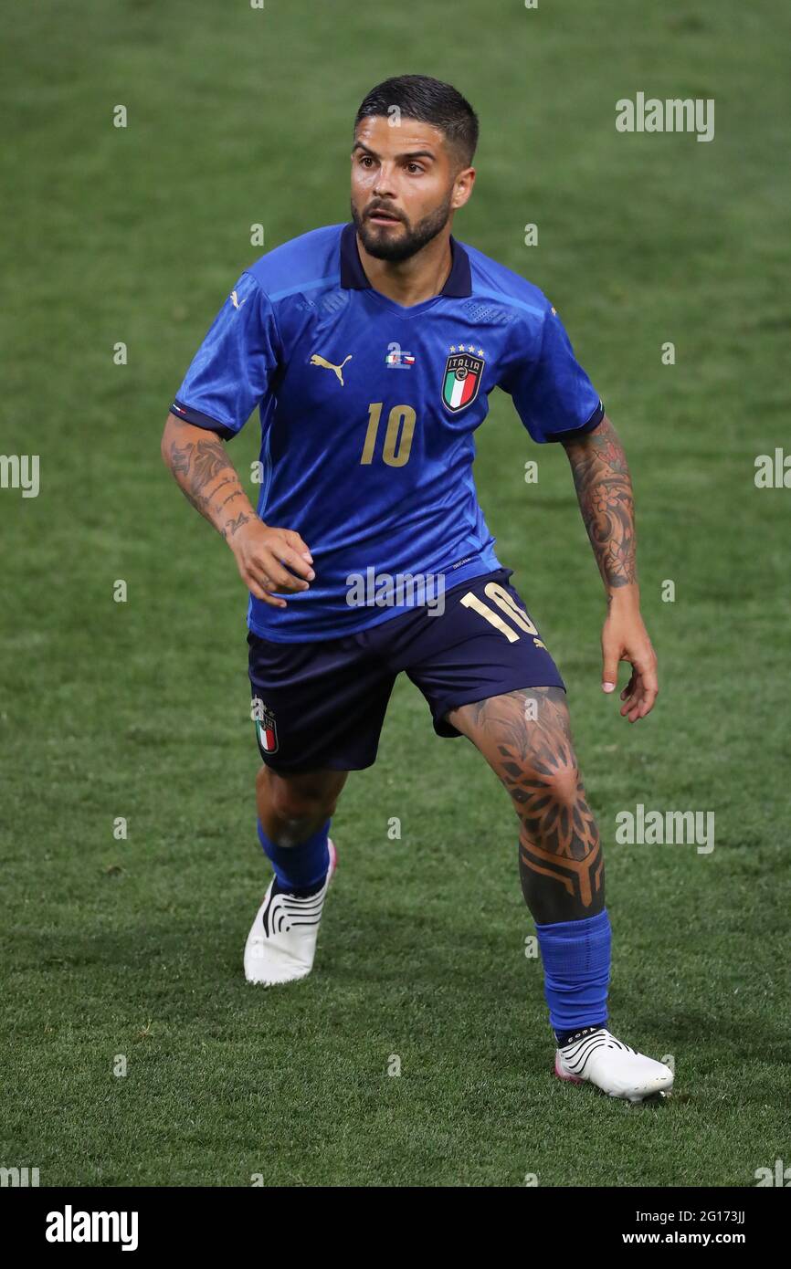 Bologna, Italy, 4th June 2021. Lorenzo Insigne of Italy during the International Football Friendly match at Stadio Dall'Ara, Bologna. Picture credit should read: Jonathan Moscrop / Sportimage Stock Photo