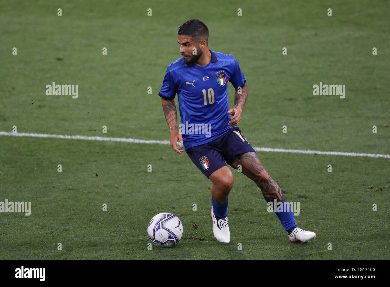 Bologna, Italy, 4th June 2021. Lorenzo Insigne of Italy  during the International Football Friendly match at Stadio Dall'Ara, Bologna. Picture credit should read: Jonathan Moscrop / Sportimage Stock Photo