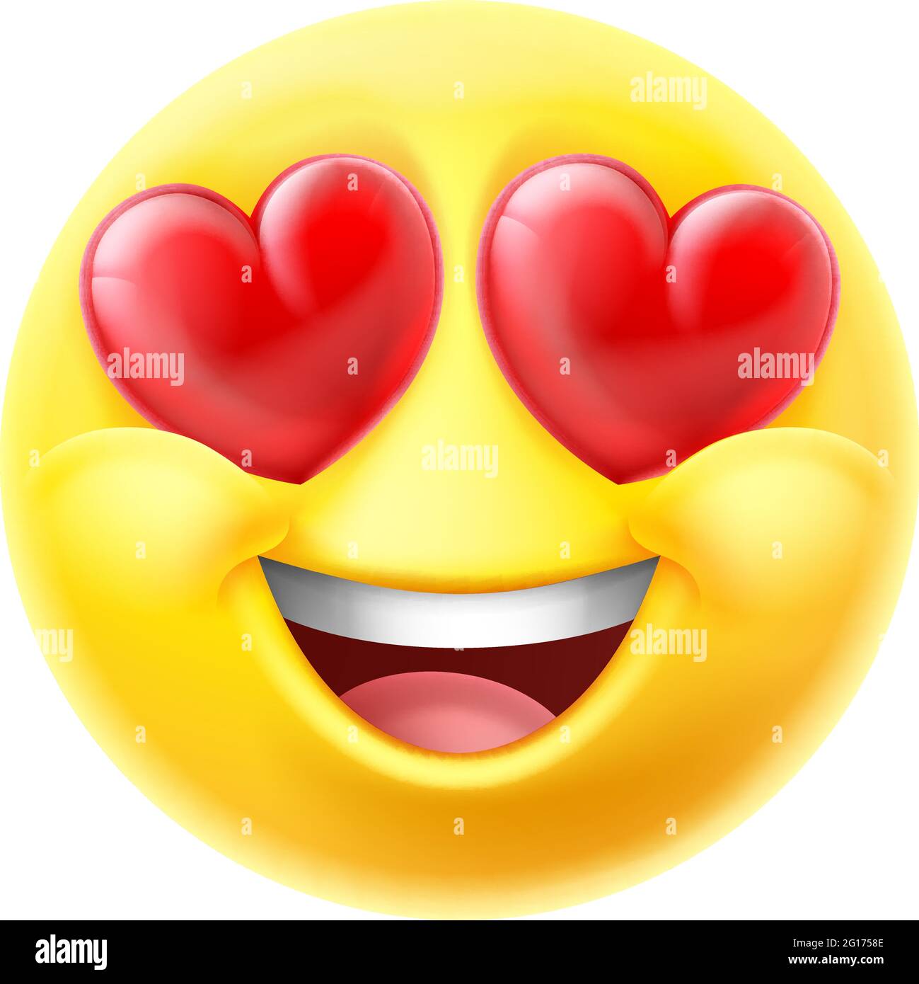 Love Hearts Eyes Emoticon Emoji Cartoon Icon Stock Vector Image & Art -  Alamy