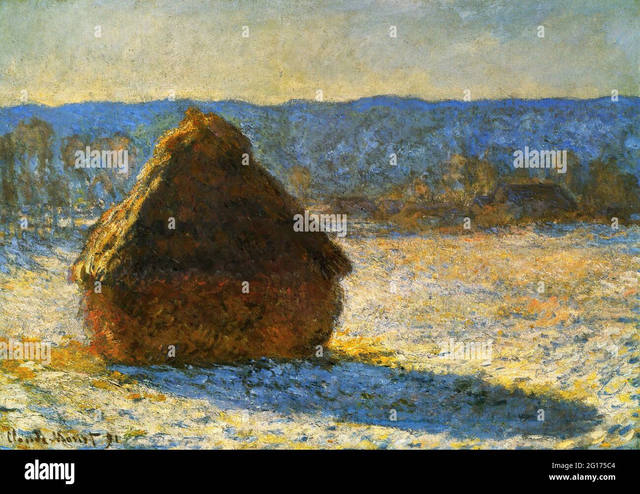 Claude Monet -  Grainstack Snow Effect Stock Photo