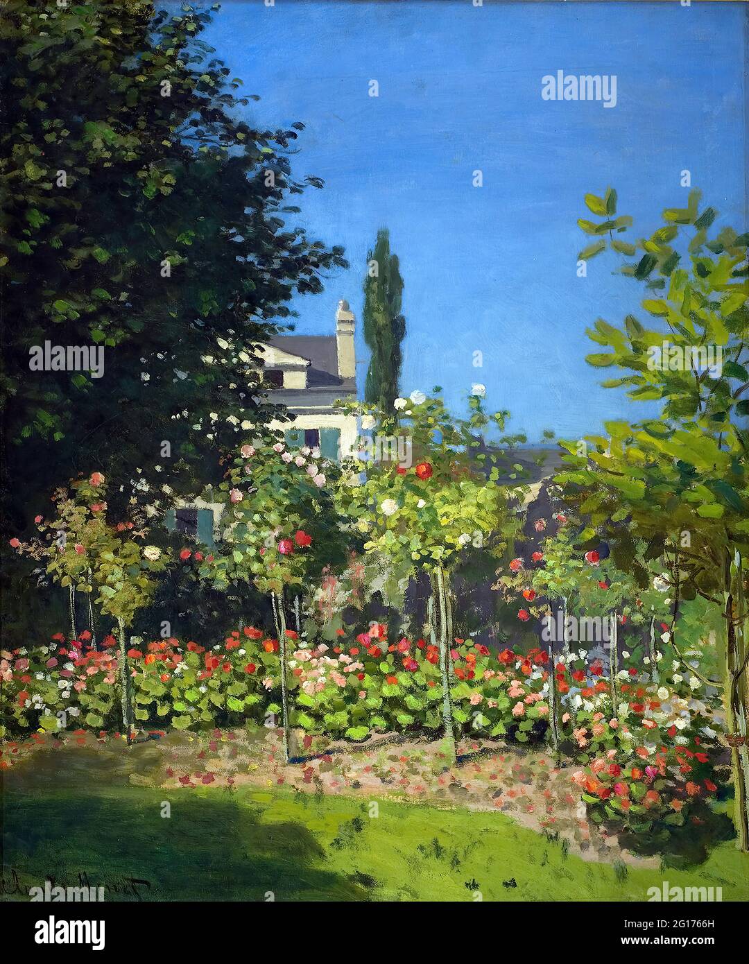 Claude Monet - Garden at Sainte-Adresse (Terrasse à Sainte-Adresse), 1867 Canvas Print for Sale by HistoryRestored