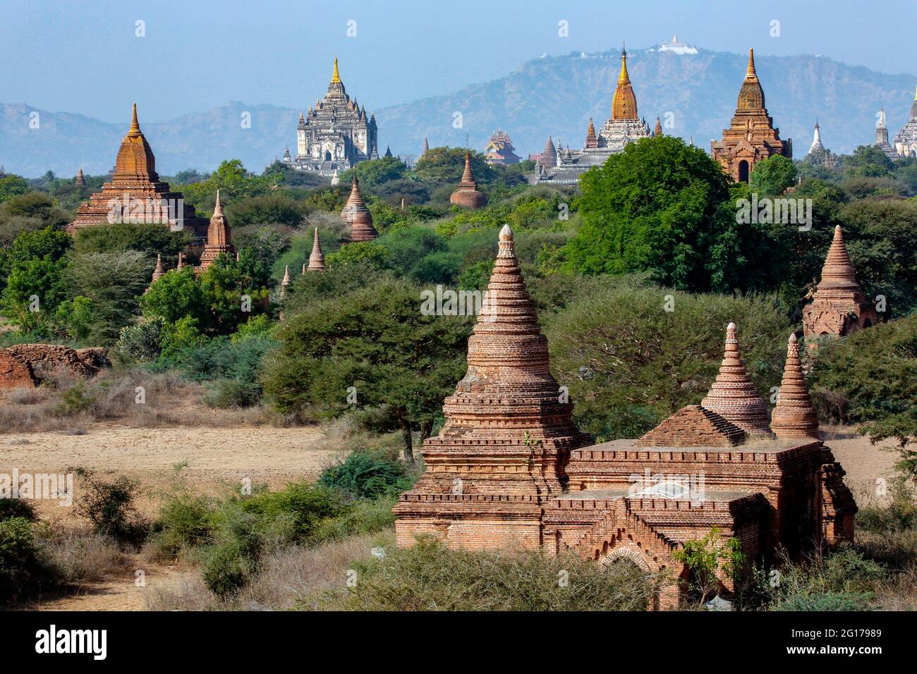The ancient Buddhist temples of the Archaeological Zone in Bagan ...