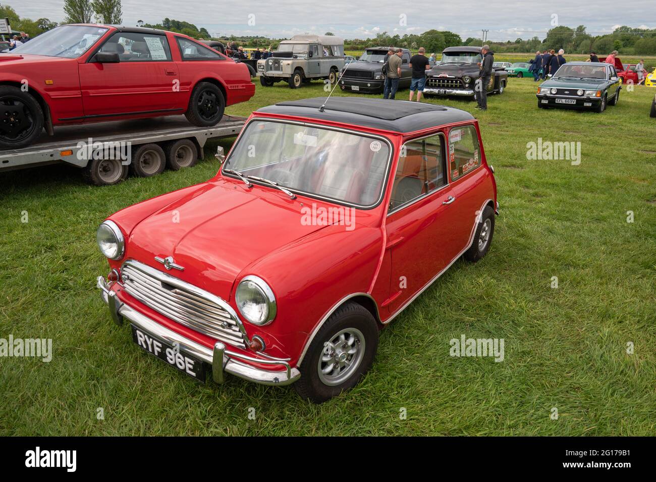An original Morris mini cooper of yesteryear at a car show in norfolk Stock Photo