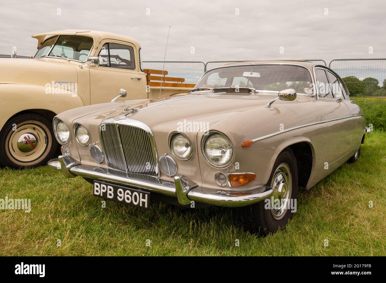 An old Jaguar mark 10 in lovley condition at a classic car show Stock Photo