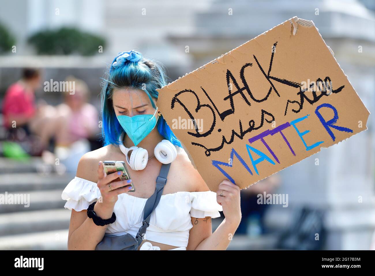 Vienna, Austria. 5th June, 2021. Black Lives Still Matter demonstration in Vienna on June 5th, 2021. Credit: Franz Perc / Alamy Live News Stock Photo