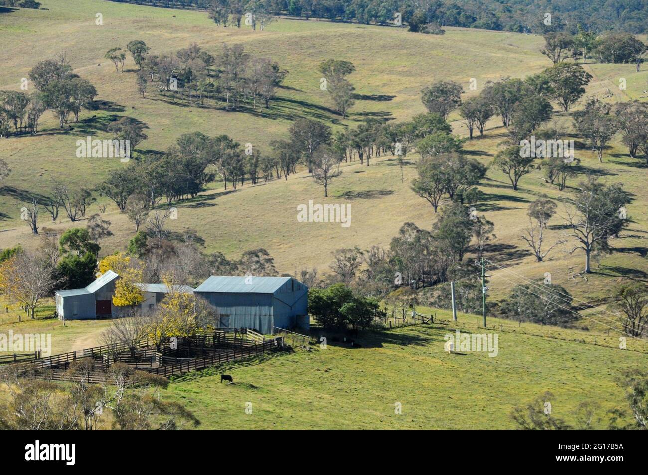 A small farm in the Australian countryside near the Blue Mountains, Australia Stock Photo