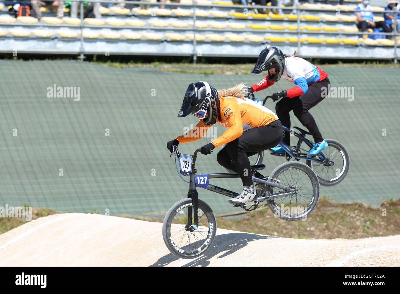 Andrea YEPES ESCOBAR of Colombia (127) competes in the UEC BMX European Cup  Round 2 at the BMX Olympic Arena on May 2nd 2021 in Verona, Italy Stock  Photo - Alamy