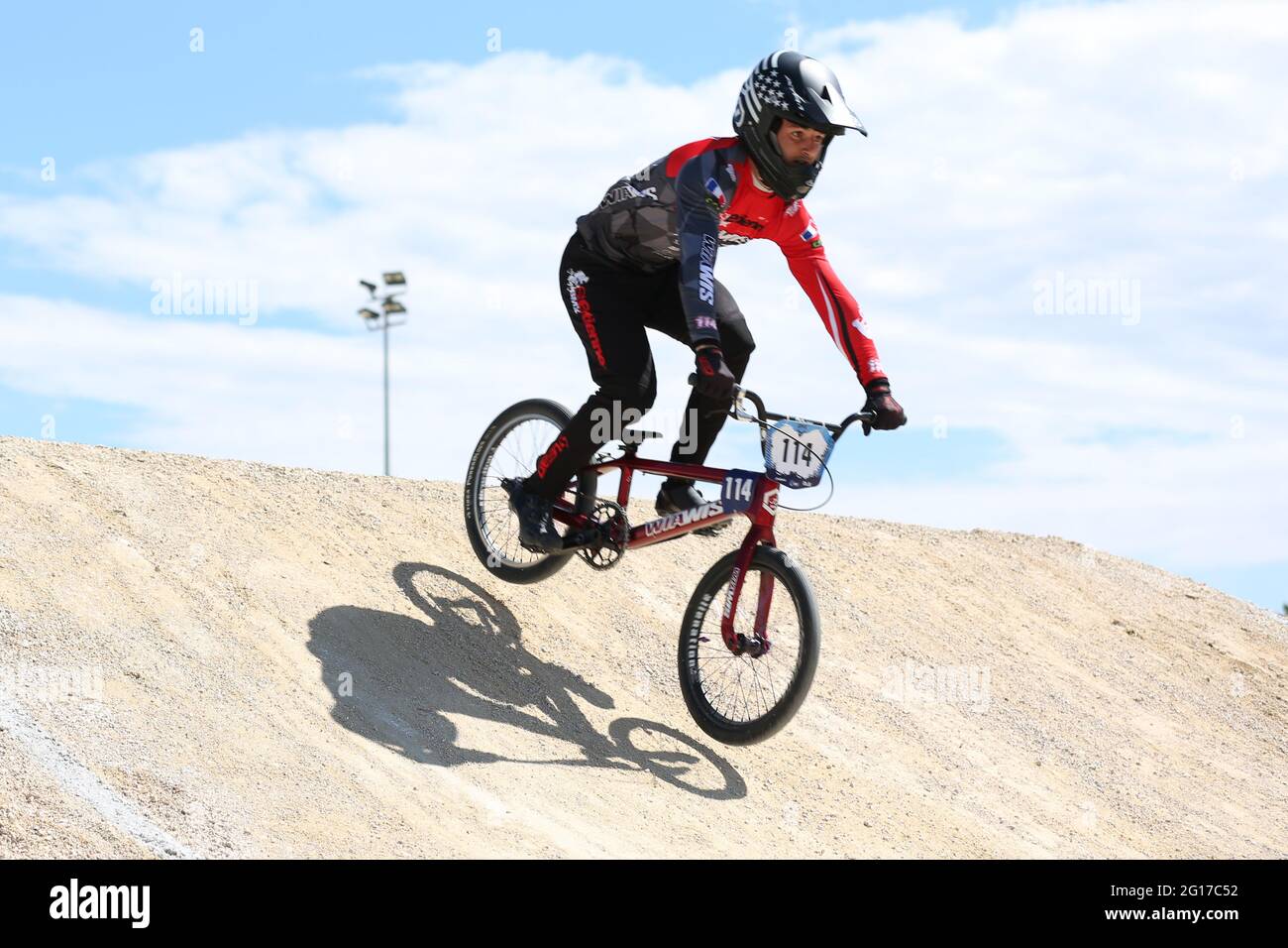 close Hinge solo Quentin CHARAVIN of France competes in the UEC BMX European Cup Round 2 at  the BMX Olympic Arena on May 2nd 2021 in Verona, Italy Stock Photo - Alamy