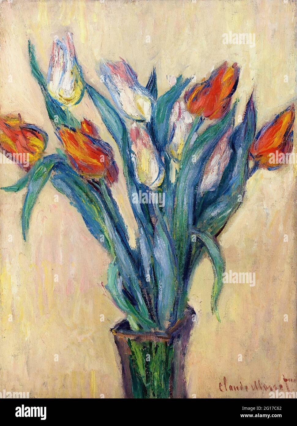 Claude Vase Tulips 1885 Stock Photo Alamy