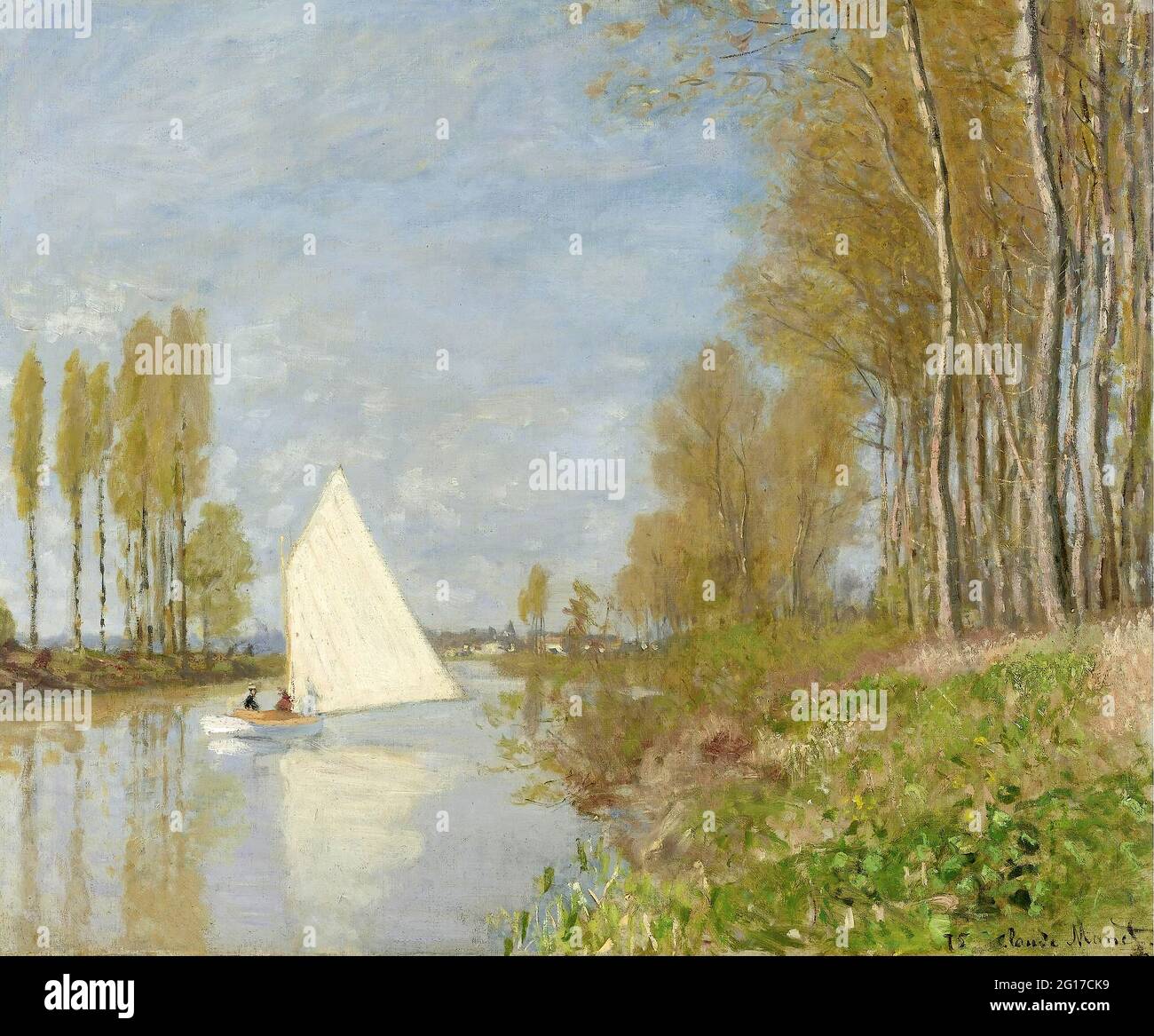 Claude Monet - Voilier Sur Le Petit Bras De La Seine Argenteuil Stock ...