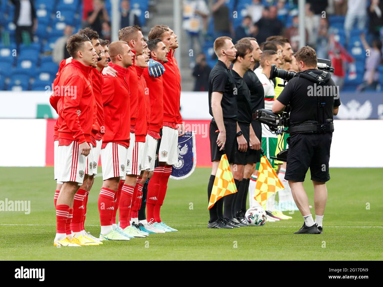 Players Line Up Friendly Match High Resolution Stock Photography And Images Alamy