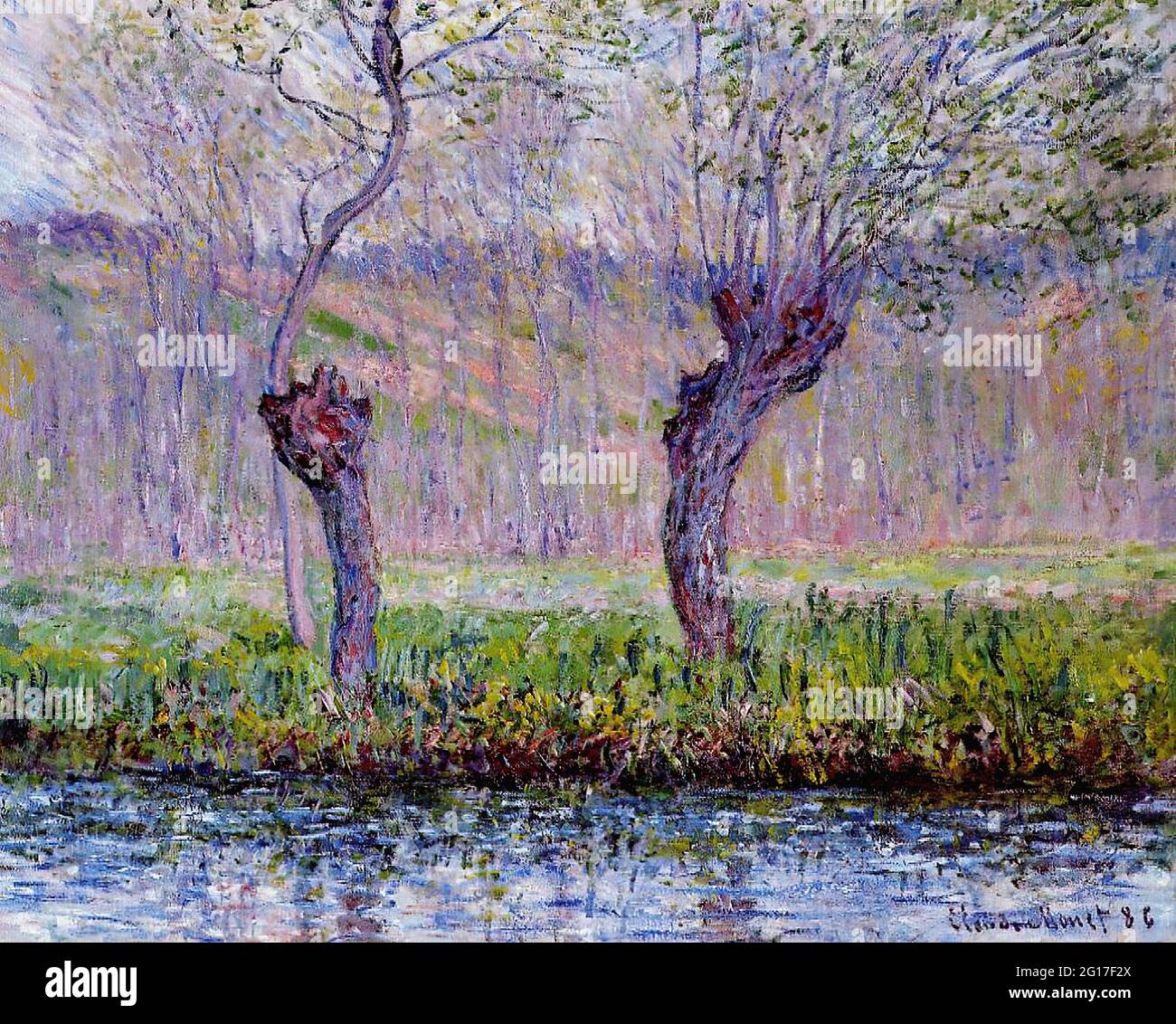 Claude Willows Springtime 1885 Stock Photo Alamy