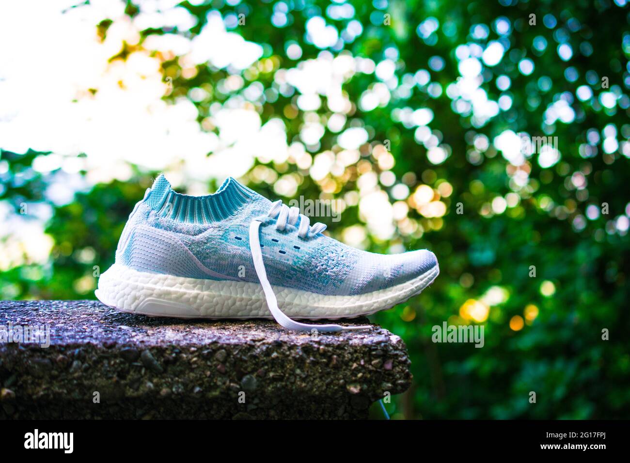adidas Ultraboost Parley are environmentally friendly running shoes with  the same silhouette and midsole as regular Ultraboost shoes Stock Photo -  Alamy