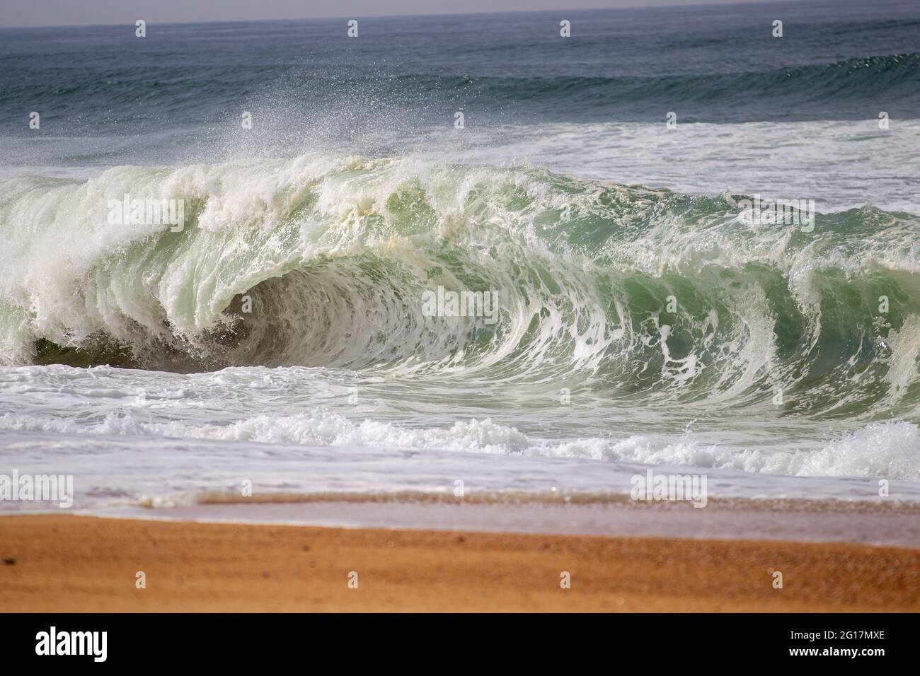 big waves splashing in ocean Stock Photo
