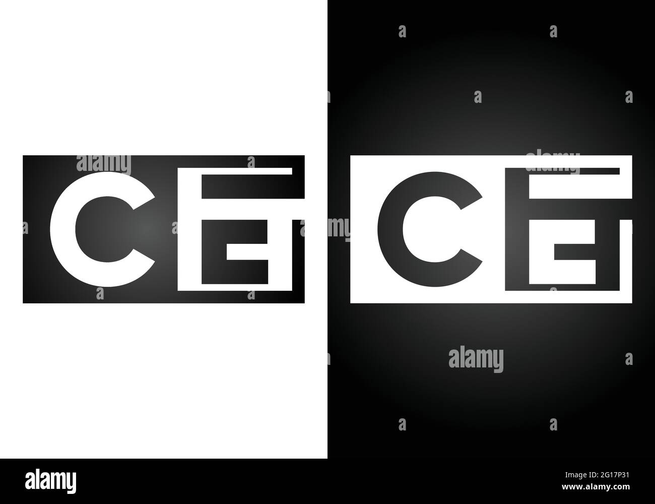 Initial Monogram Letter C E Logo Design Vector Template. C E Letter Logo Design Stock Vector