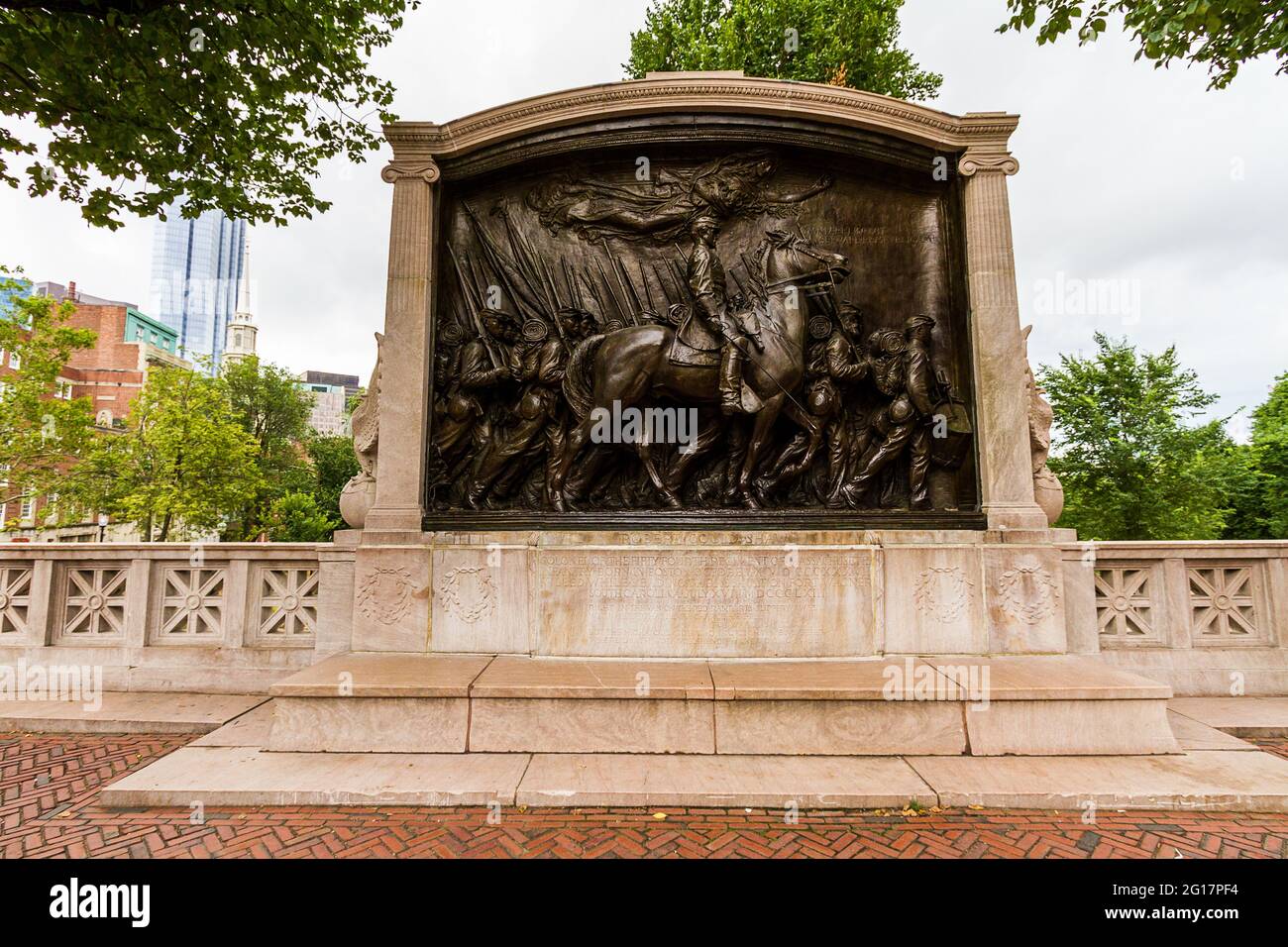 Robert Gould Shaw Memorial at Boston Common Stock Photo