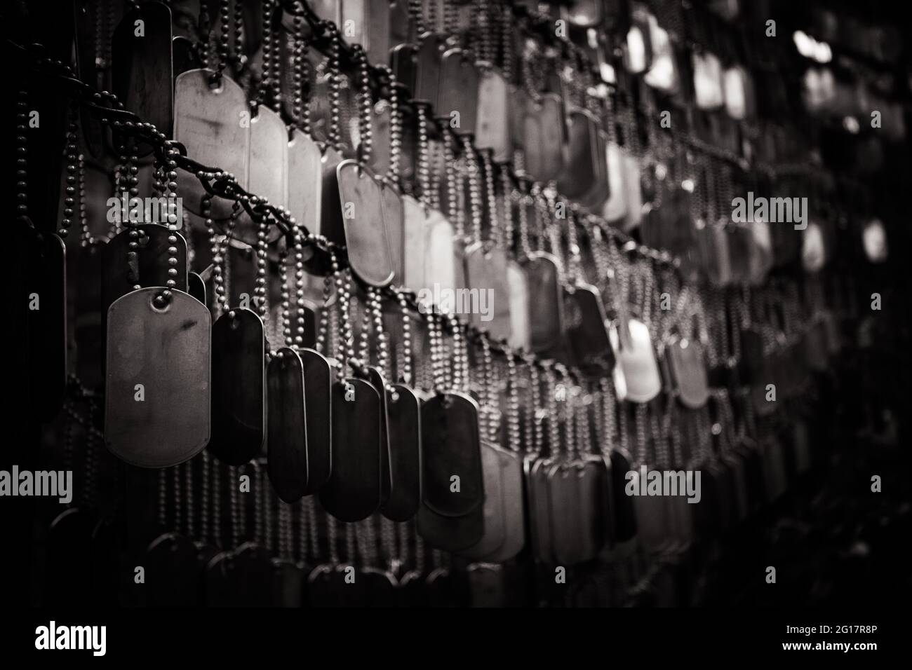 Close up of dog tags at Old North Memorial Garden in Boston Stock Photo