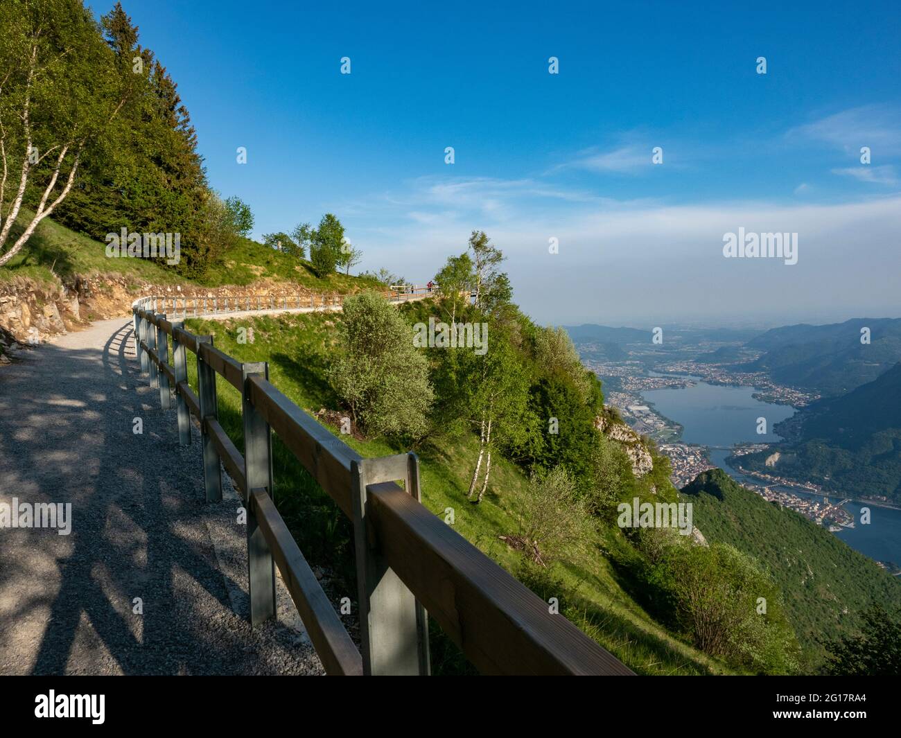 Landscape of Lecco from Coltiglione mountain Stock Photo