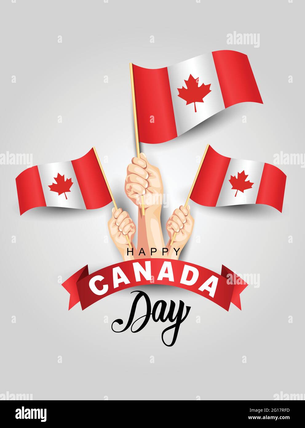 happy Canada day. hands holding with Canada flag. vector illustration