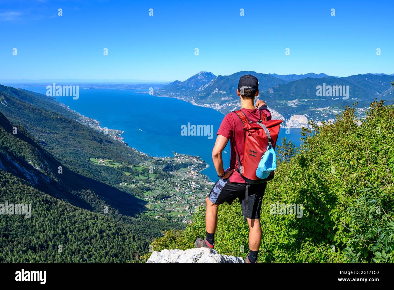 Monte Baldo hiking tour Stock Photo