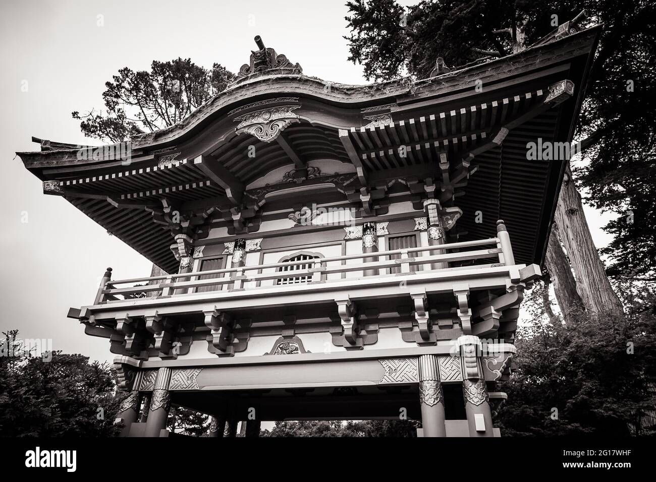 Close up of the red temple in Japanese Tea Garden (Golden Gate Park) Stock Photo