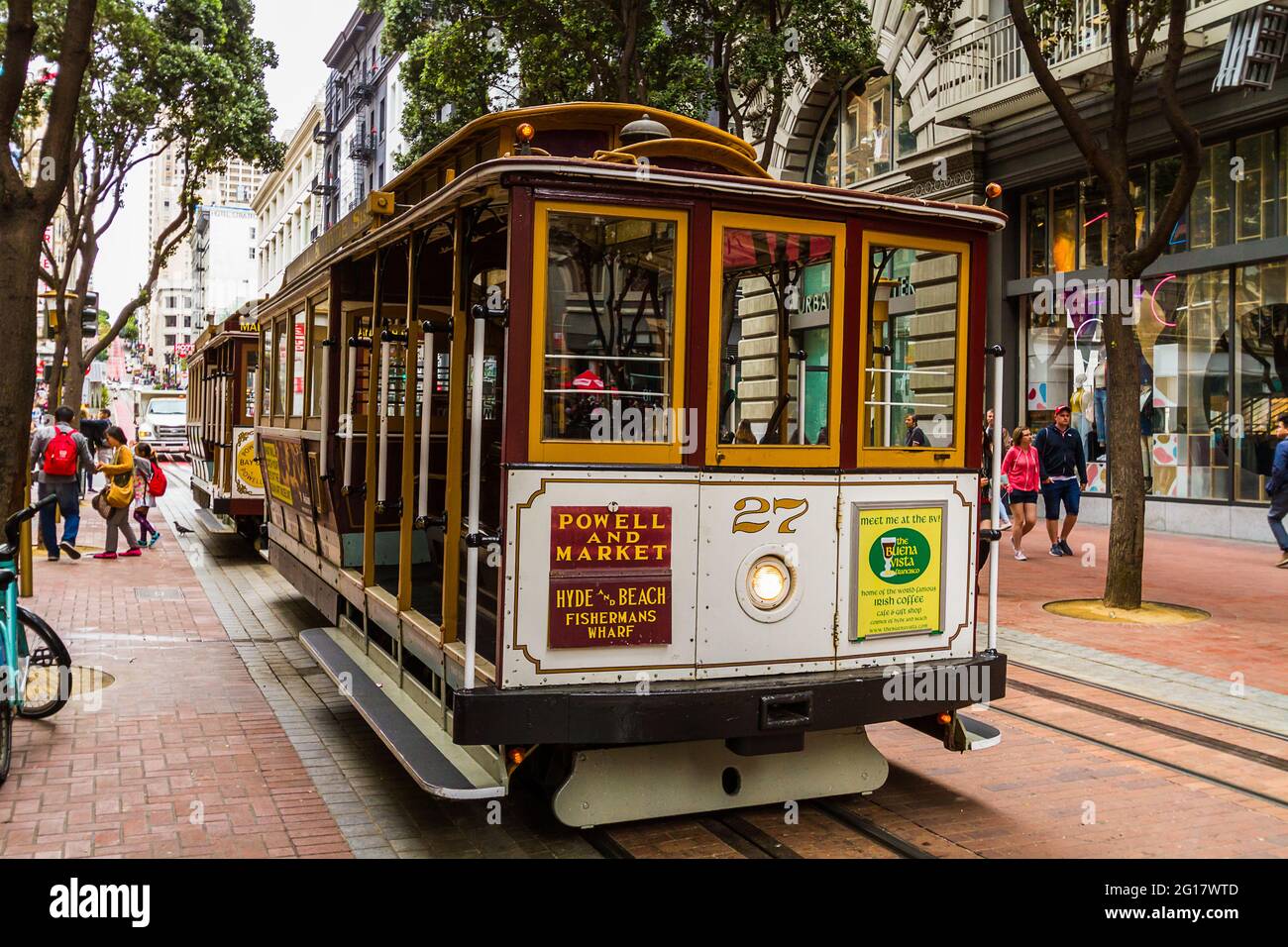 Close up of the Powell and Market cable car Stock Photo