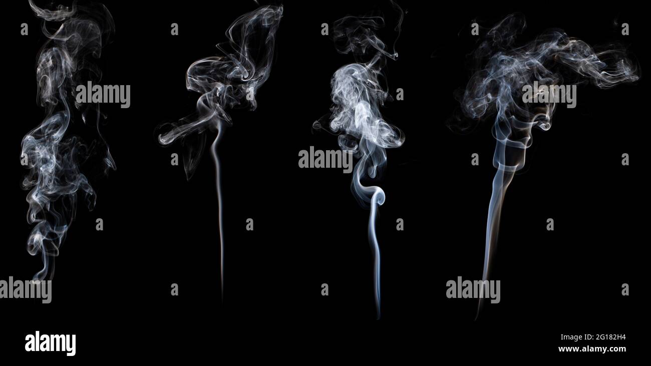 White smoke on black background Stock Photo