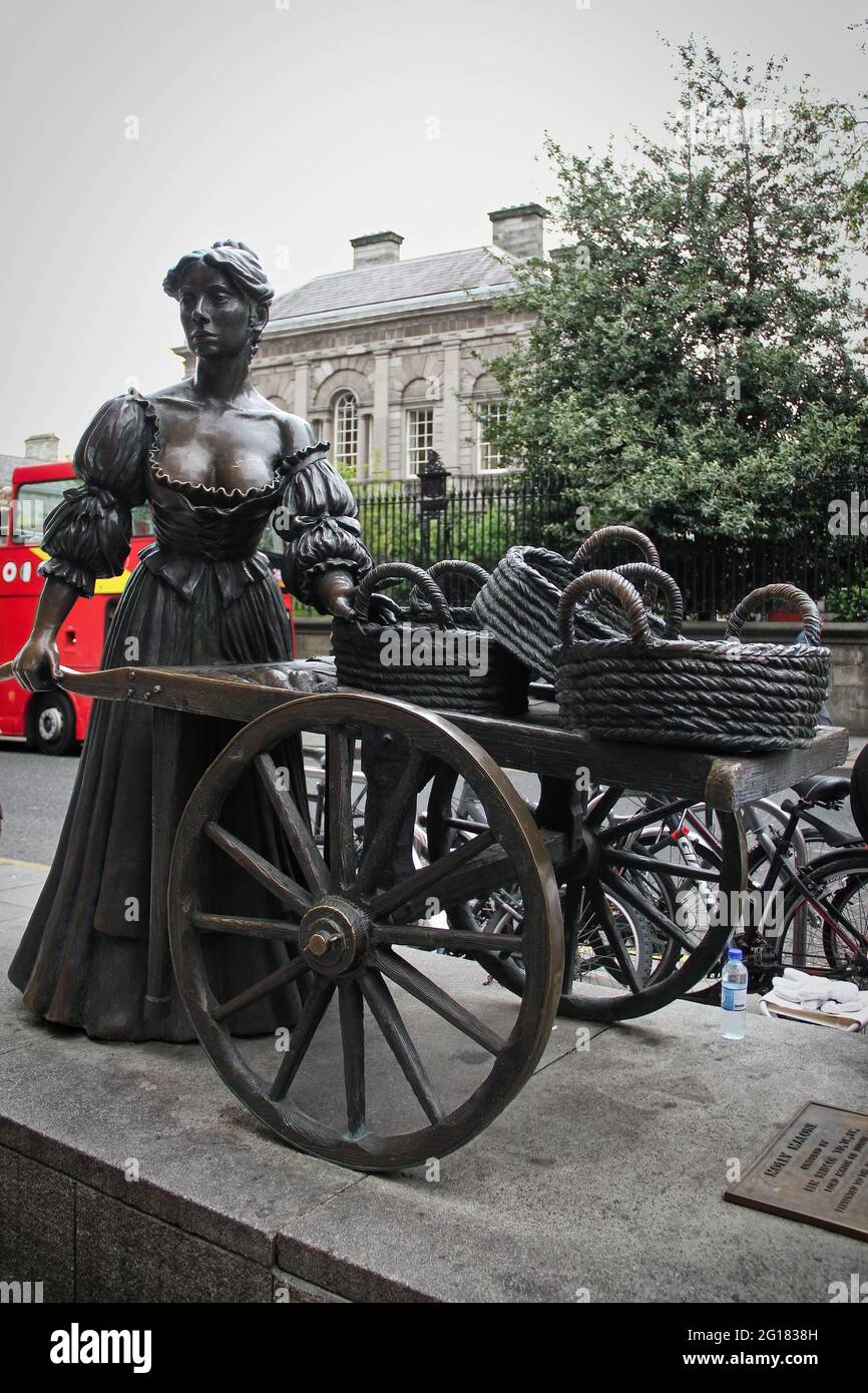 DUBLIN, IRELAND-- MAY 28, 2012: The Molly Malone statue in Grafton Street, is a popular song, set in Dublin, Ireland, Stock Photo