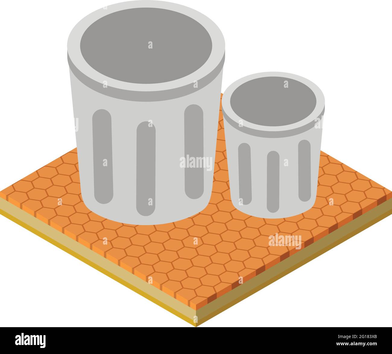 Waste bin icon. Isometric illustration of waste bin vector icon for web