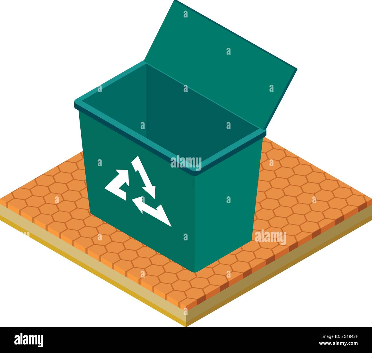 Recycle bin icon. Isometric illustration of recycle bin vector icon for