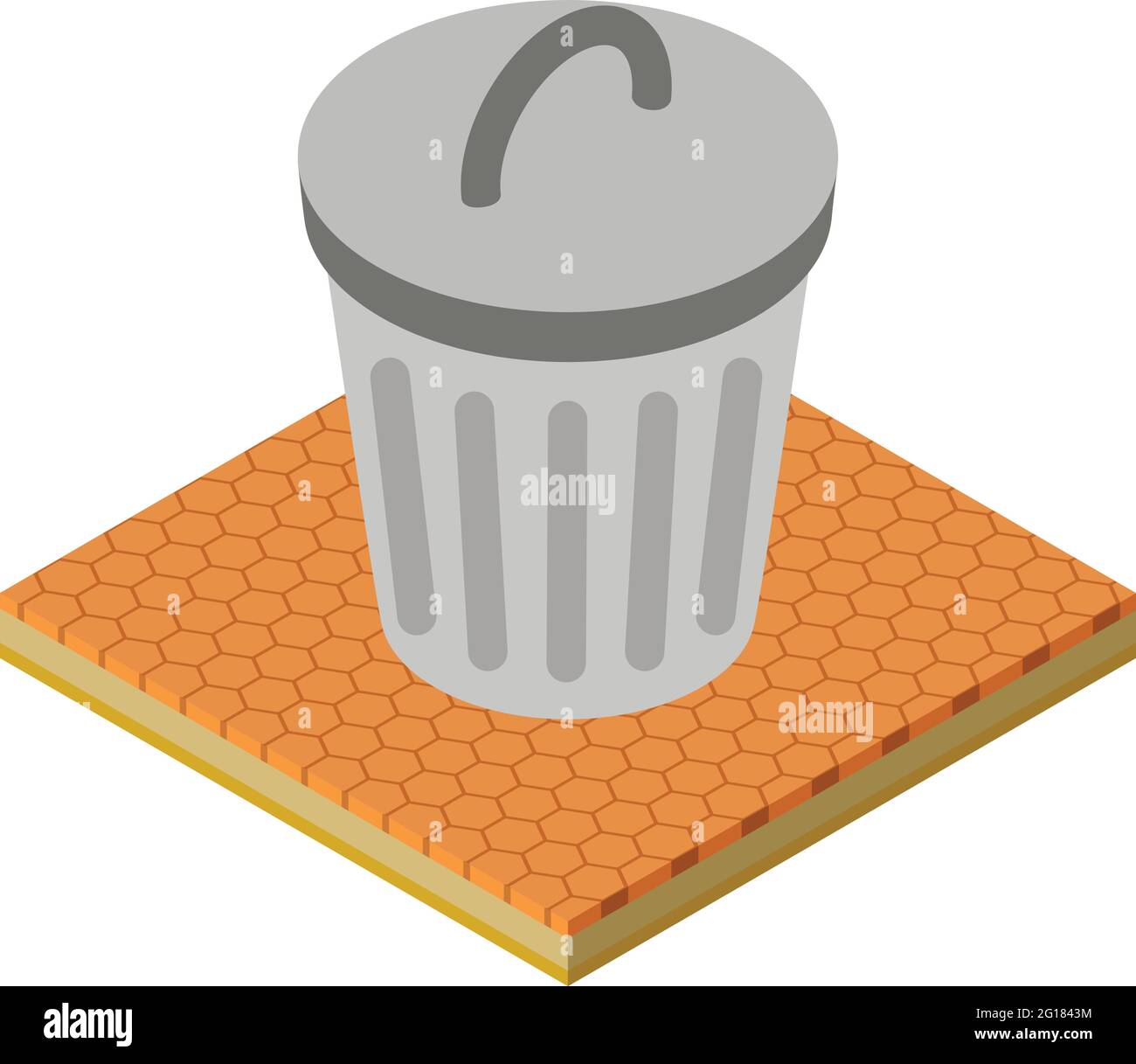 Metal trashcan icon. Isometric illustration of metal trashcan vector icon for web Stock Vector