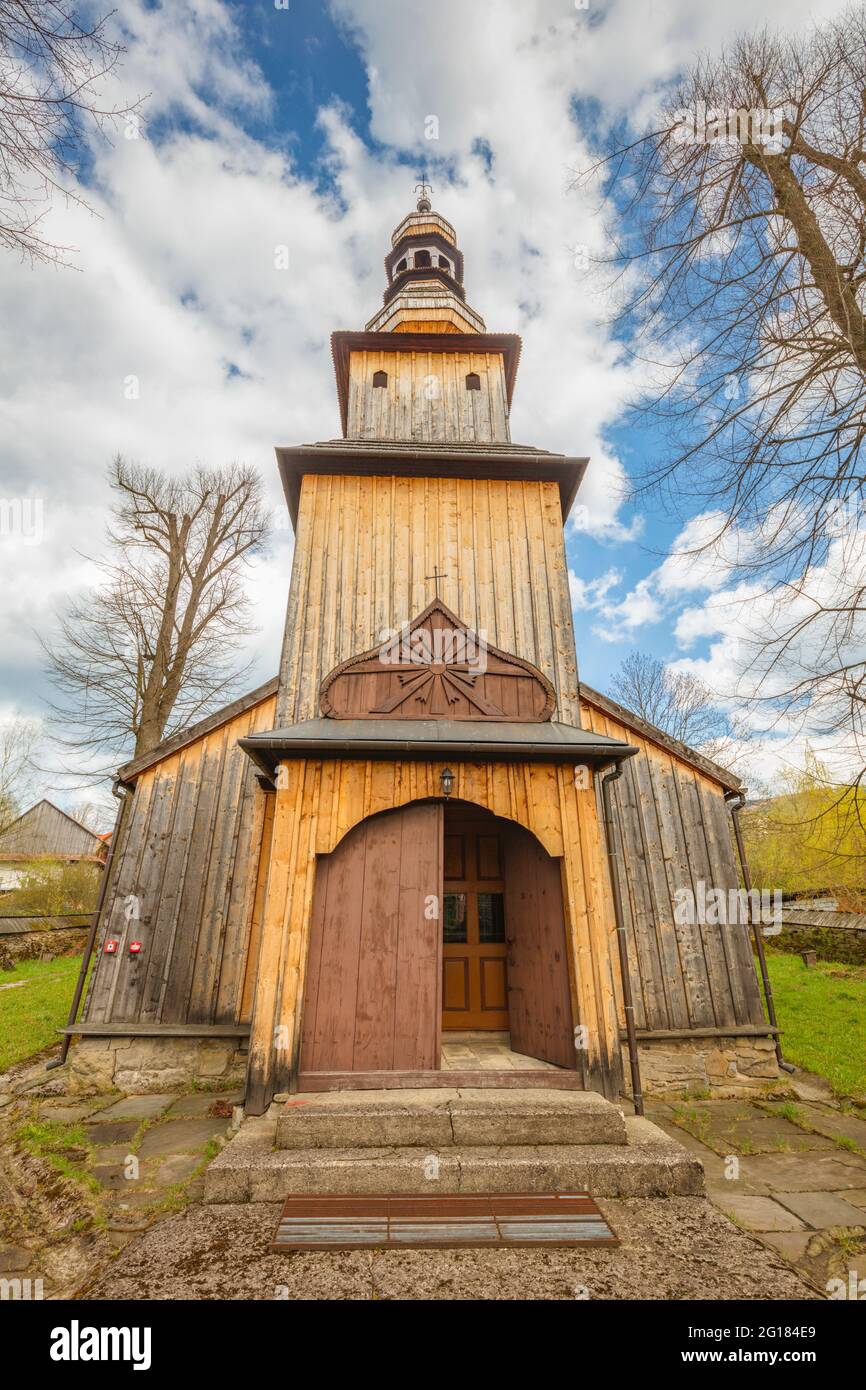Wooden church in Kasina Wielka. Lesser Poland, Poland. Stock Photo