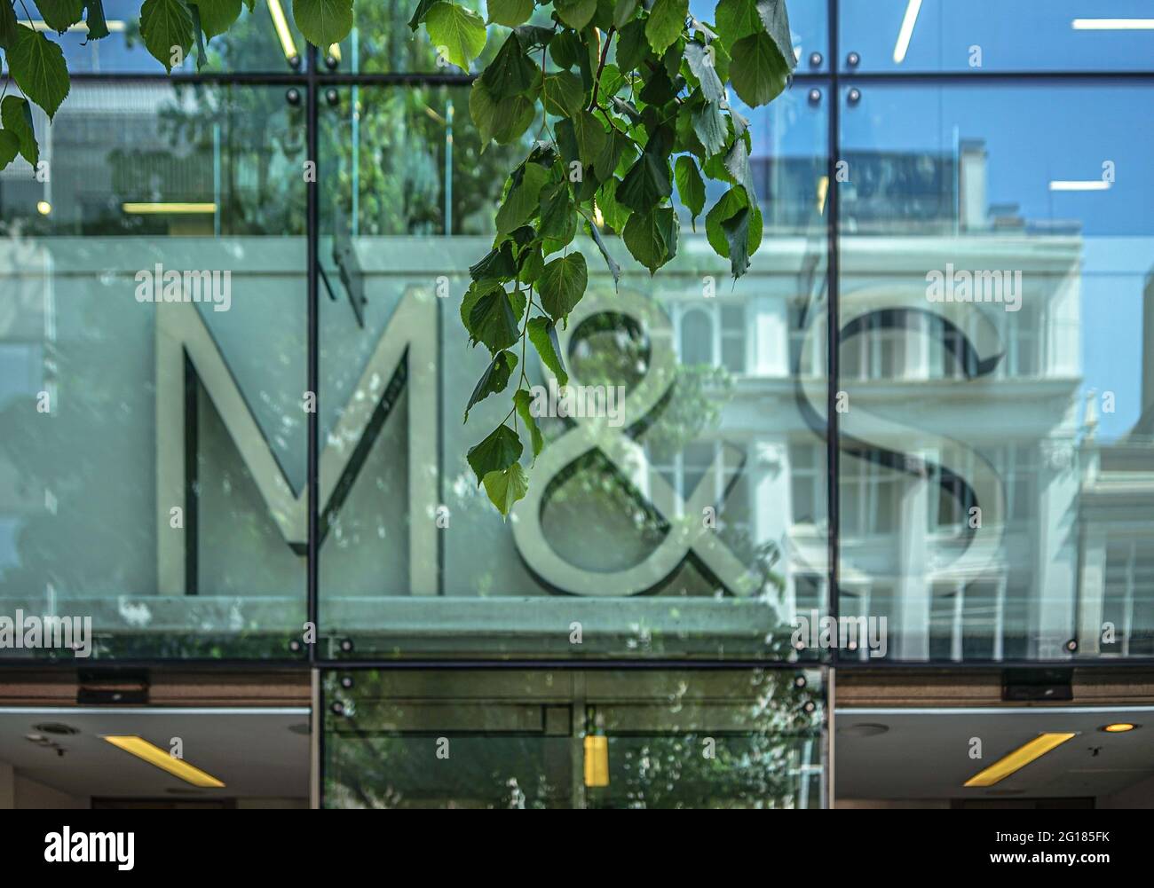 Belfast, UK. 31st May, 2021. Marks & Spencer Logo is seen at one of their stores on Royal Avenue in Belfast. (Photo by Michael McNerney/SOPA Images/Sipa USA) Credit: Sipa USA/Alamy Live News Stock Photo