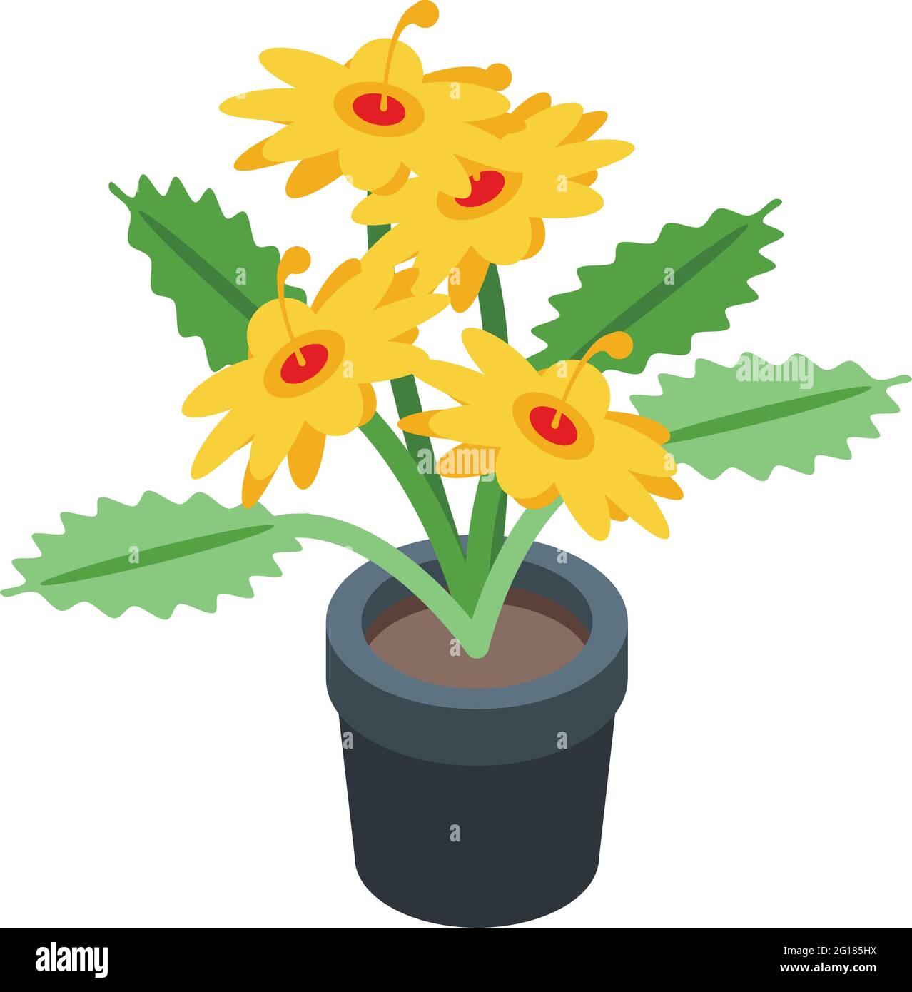 Flower pot icon. Isometric of Flower pot vector icon for web design ...