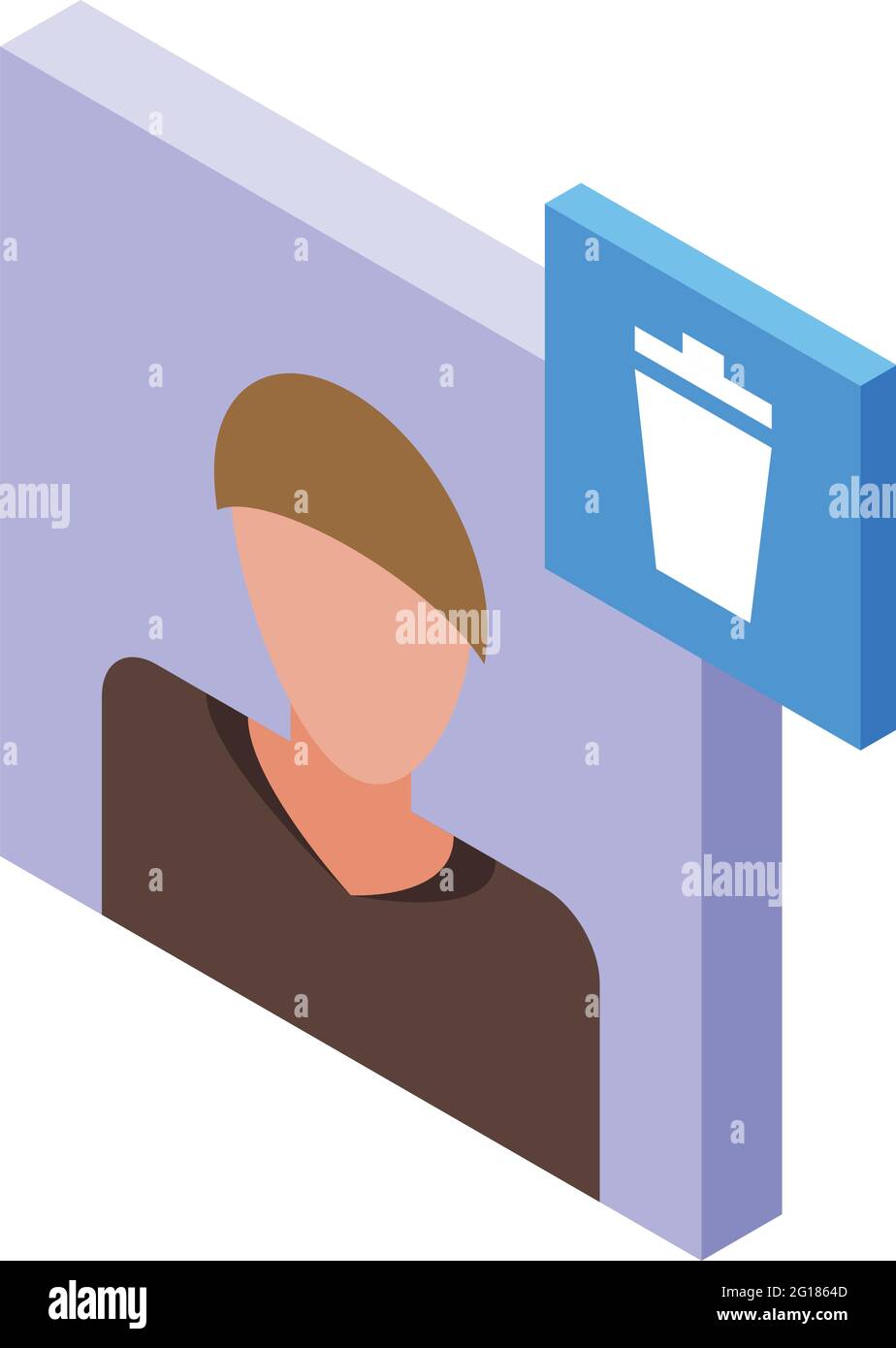 Delete user icon. Isometric of Delete user vector icon for web design isolated on white background Stock Vector