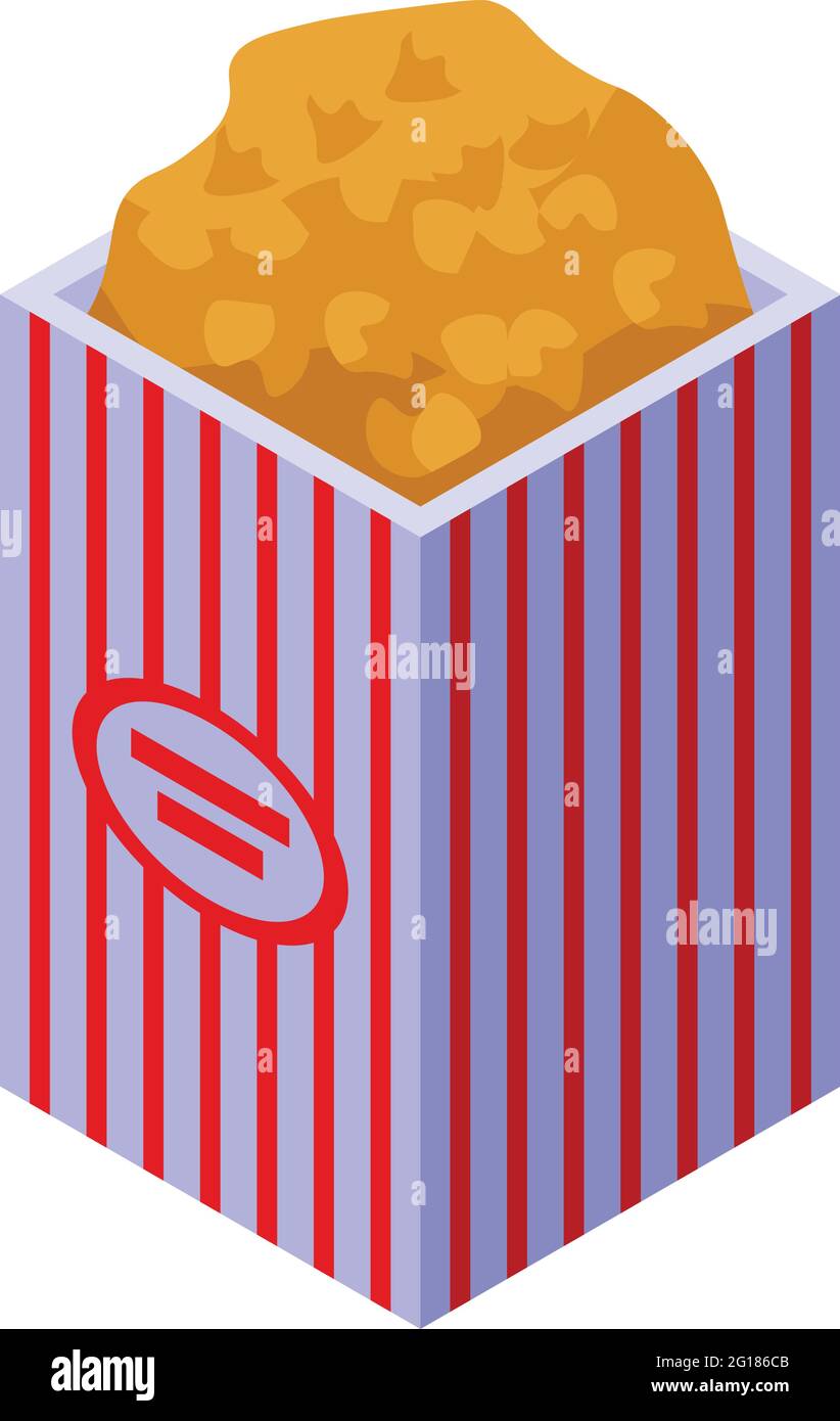 Popcorn box icon. Isometric of Popcorn box vector icon for web design  isolated on white background Stock Vector Image & Art - Alamy