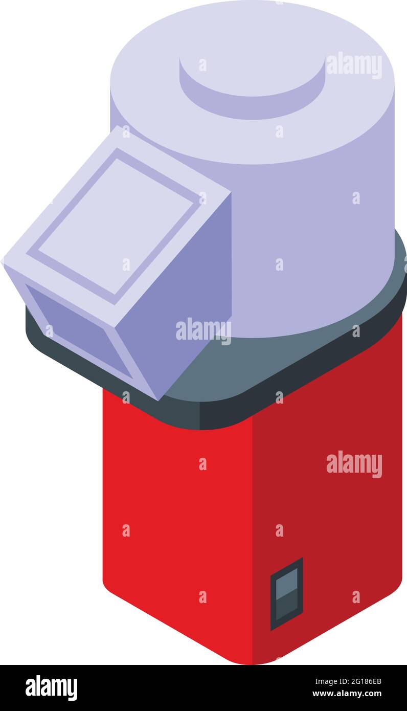 Mobile popcorn maker machine icon. Isometric of Mobile popcorn maker machine vector icon for web