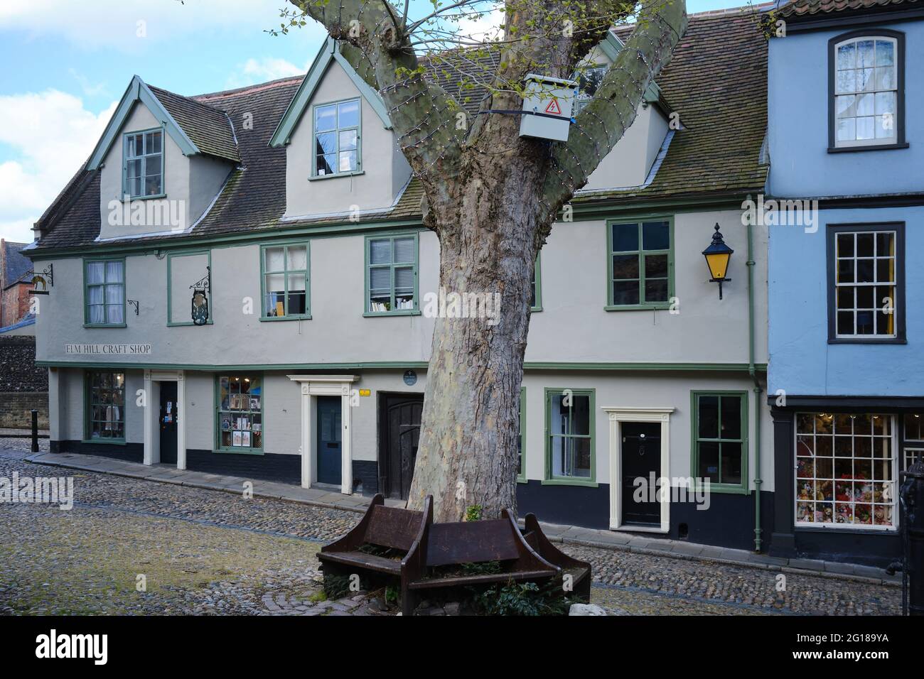 Ancient street in the centre of Norwich, UK Stock Photo Alamy