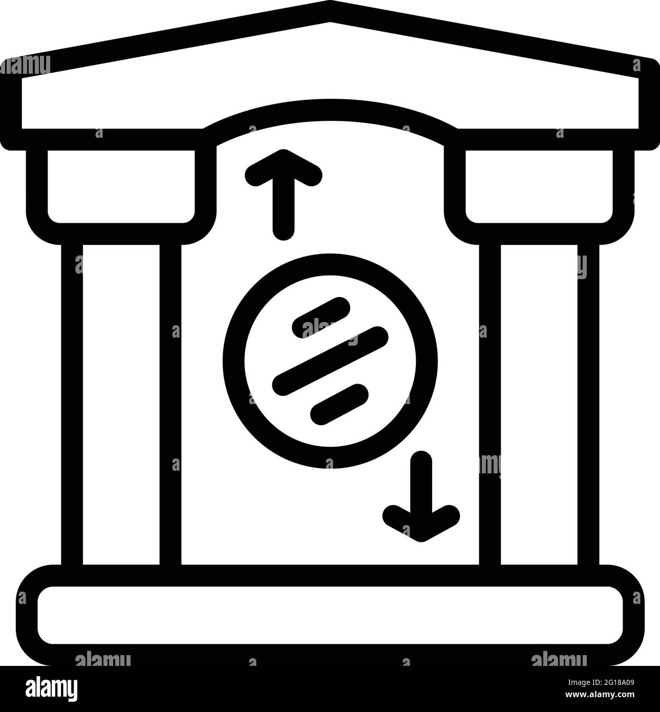 Bank reserves building icon. Outline Bank reserves building vector icon ...