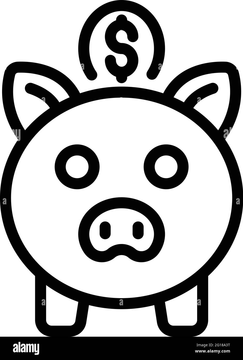 Money piggy bank icon. Outline Money piggy bank vector icon for web ...
