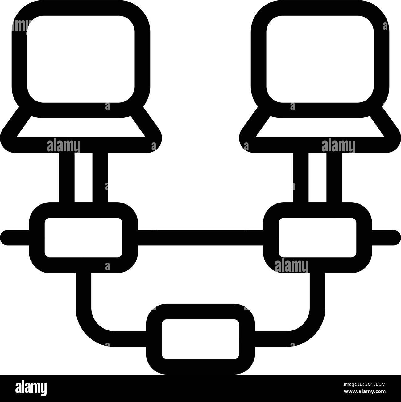 Computer network icon. Outline Computer network vector icon for web ...