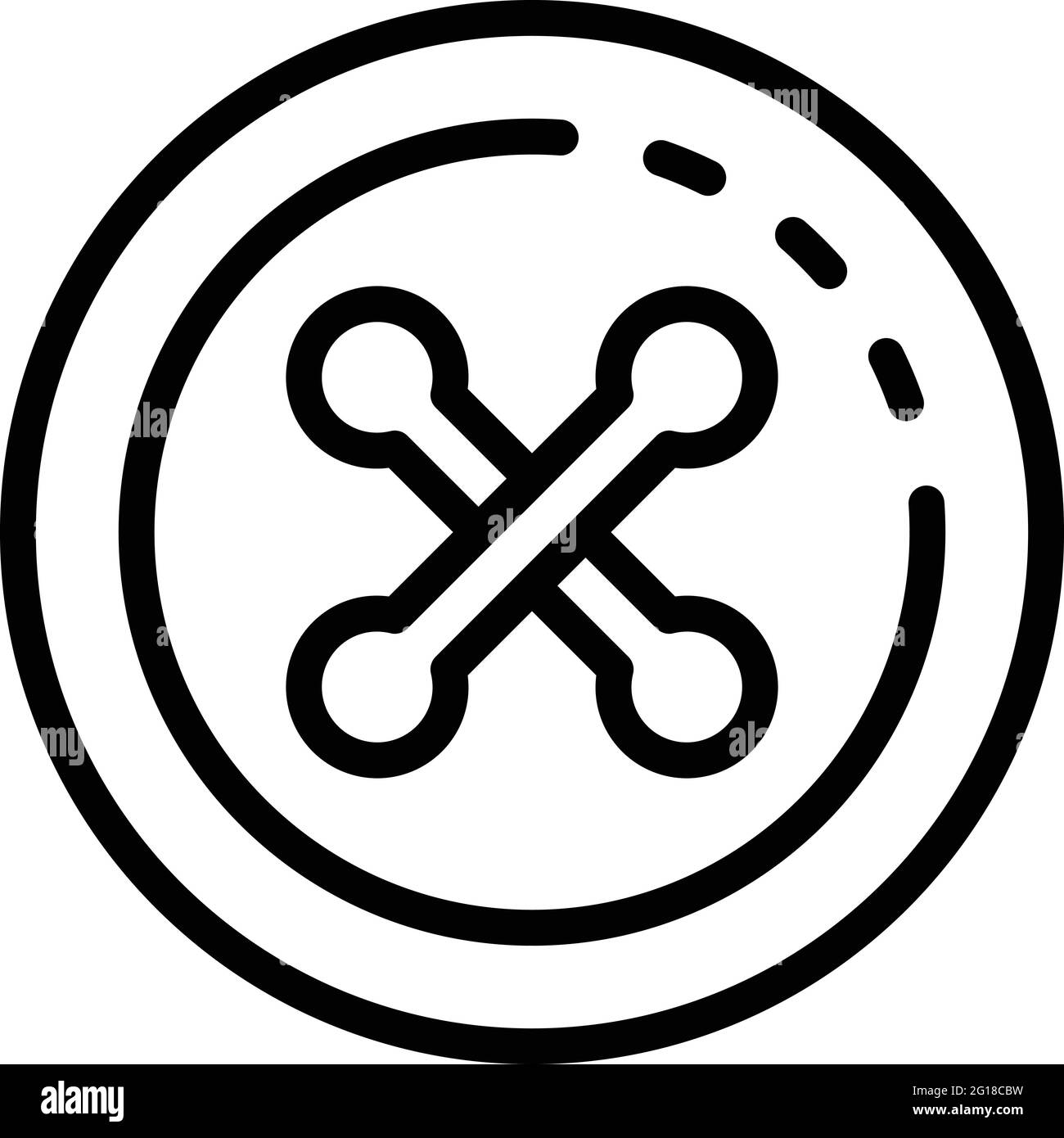 Sewing button icon. Outline Sewing button vector icon for web design