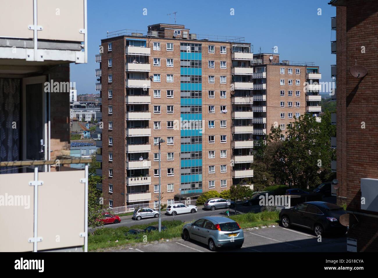 A council housing block in Brighton, East Sussex, UK Stock Photo